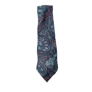 Vintage Henry Grethel Tie Purple & Burgundy Classic Paisley Print Silk Crepe Tie